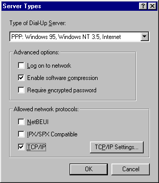 [Screenshot] Only Software Compression and TCP/IP are checked